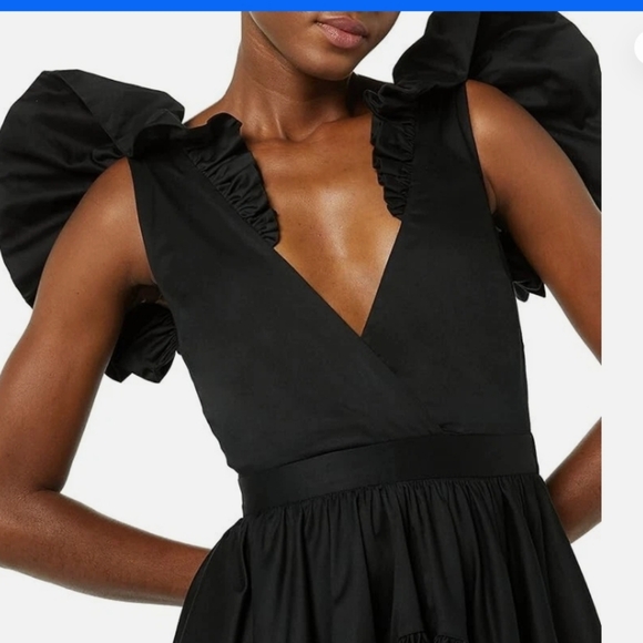 Making The Cut Elegant Black Evening Gown Size Small New Ruffle High Low - Picture 4 of 7